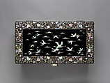 Box decorated with the Ten Symbols of Longevity, Sohn Daehyun (Korean, born 1949), Ottchil lacquer, wood, hemp, and mother-of-pearl, Korea