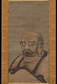 Bodhidharma in Red Robes (Shue Daruma zō), Kano Masanobu 狩野正信 (Japanese, ca. 1434–ca. 1530), Hanging scroll; ink and color on paper, Japan