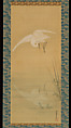 Heron, Tosa Mitsuoki (Japanese, 1617–1691), Hanging scroll; ink and color on silk, Japan