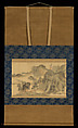 Landscape in Light Colors, Yosa Buson (Japanese, 1716–1783), Hanging scroll; ink and color on silk, Japan