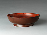 Round bowl, Red and black lacquer; Negoro ware, Japan
