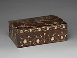 Box decorated with phoenixes, floral scrolls, and insects, Lacquer inlaid with mother-of-pearl, Korea