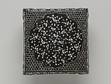 Table decorated with floral scroll, Lacquer inlaid with mother-of-pearl and metal wire, Korea