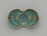 Saucer in the shape of an ingot, Cloisonné enamel, China
