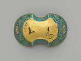 Saucer in the shape of an ingot, Cloisonné enamel, China