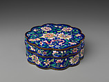 Box with lotus bundles, Painted enamel on copper alloy, China