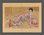 Primavera (Haru), Kainoshō Tadaoto 甲斐庄楠音 (Japanese, 1894–1978), Two-panel screen; ink, color and gold on silk, Japan