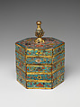 Tiered box, Cloisonné enamel, China