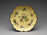 Foliated dish with flowers and fruits, Wan Yannian (Chinese, active late 18th–early 19th century), Painted enamel on copper alloy, China