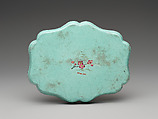 Lobed tray with rock, flowers, and butterflies, Painted enamel on copper alloy, China