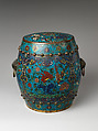 Garden seat with birds and flowers, Cloisonné enamel, China