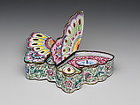 Inkstand in the shape of a butterfly, Painted enamel on copper alloy, China