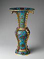 Vase in the form of an archaic wine vessel (gu), Cloisonné enamel, China