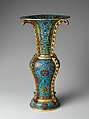 Vase in the form of an archaic wine vessel (gu), Cloisonné enamel, China