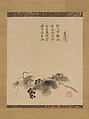 Grapes, Bokusai 墨齊 (Motsurin Jōtō没倫紹等) (Japanese, died 1492), Hanging scroll; ink on paper, Japan