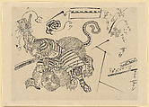 Yorimasa Killing Nue, Katsushika Hokusai  Japanese, Ink on paper, Japan