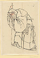 Hermit with a Staff, Katsushika Hokusai Japanese, Ink and color on paper, Japan