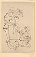 Mother and Children in Summer Night, Katsushika Hokusai Japanese, Ink on paper, Japan