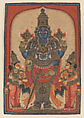 Vishnu Venkateshvara, Lord of Tirupati, Tirupati School, South India, Opaque watercolor and hand-colored silver on paper, South India, Andhra Pradesh, Tirupati