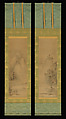 Eight Views of Xiao and Xiang, Iwasa Matabei (Iwasa Matabē) 岩佐又兵衛 (Japanese, 1578–1650), Diptych of hanging scrolls; ink and color on paper, Japan