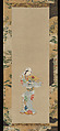 Wakashu (Male Youth) Dancer with a Fan, Unidentified Artist, Hanging scroll; ink and color on paper, Japan