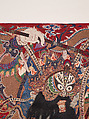 Wall hanging with scene from an opera, Silk and metallic thread embroidery on plain-weave wool with animal fibers, China