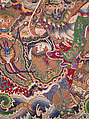 Wall hanging with scene from an opera, Silk and metallic thread embroidery on plain-weave wool with animal fibers, China