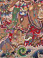 Wall hanging with scene from an opera, Silk and metallic thread embroidery on plain-weave wool with animal fibers, China