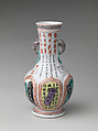 Vase with collage of archaistic motifs, Porcelain painted in overglaze polychrome enamel (Jingdezhen ware), China