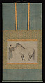 Horse and Groom, Unidentified Artist, Hanging scroll; ink and color on paper, Japan