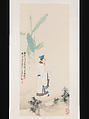 Scholar in a Plantain Grove, Zhang Daqian (Chinese, 1899–1983), Hanging scroll; ink and color on paper, China