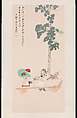 Composing Poetry in a Garden, Zhang Daqian (Chinese, 1899–1983), Hanging scroll; ink and color on paper, China