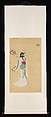 Lady catching a butterfly, Xie Zhiliu (Chinese, 1910–1997), Hanging scroll; ink and color on silk, China