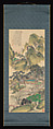 Spring Sunrise at Mount Penglai, Tanomura Chokunyū (Japanese, 1814–1907), Hanging scroll; ink and color on silk, Japan