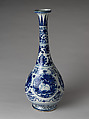 Vase with rabbits, Porcelain painted in underglaze cobalt blue (Jingdezhen ware), China