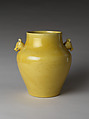 Ceremonial vessel with animal heads, Porcelain with yellow glaze (Jingdezhen ware), China