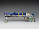 Incense burner in shape of a pistol, Earthenware with polychrome glaze (Ko-Kiyomizu ware), Japan