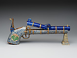 Incense burner in shape of a pistol, Earthenware with polychrome glaze (Ko-Kiyomizu ware), Japan