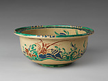 Bowl with design of a lobster, Earthenware with polychrome glaze (Ko-Kiyomizu ware), Japan