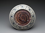 Dish with six-petalled flower design and floral scroll on cavetto, Stoneware painted with cobalt blue under a transparent glaze, Vietnam, probably Hai D’uong Province