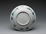 Dish with flowers and auspicious motifs, Porcelain with overglaze polychrome enamels, Japan