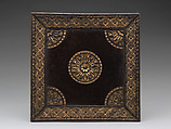 Square Tray, Black and gold lacquer; Kamakura bori, Japan