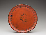 Lobed Tray, Wood with coatings of red over black lacquer (Negoro ware), Japan