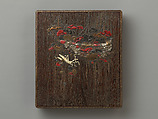 Writing box with design of praying mantis, Ogawa Haritsu (Ritsuō) (Japanese, 1663–1747), Lacquer, enamel, pottery and bone on wood, Japan