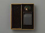Writing box with design of praying mantis, Ogawa Haritsu (Ritsuō) (Japanese, 1663–1747), Lacquer, enamel, pottery and bone on wood, Japan