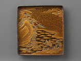 Writing box with decoration of quails and millet, Lacquer, Japan