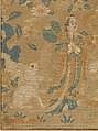 Panel with the moon goddess and attendants, Plain weave silk brocaded with metal thread, China