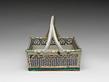 Basket, Ceramic with polychrome (Kyoyaki ware), Japan