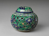 Incense burner with pierced design, Stoneware with overglaze enamels  (Ko-Kiyomizu ware), Japan