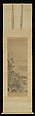 Mount Penglai with Eight Views of Xiao and Xiang, Kano Tansui Moritsune (active 19th century), One from a triptych of hanging scrolls; ink and color on silk, Japan